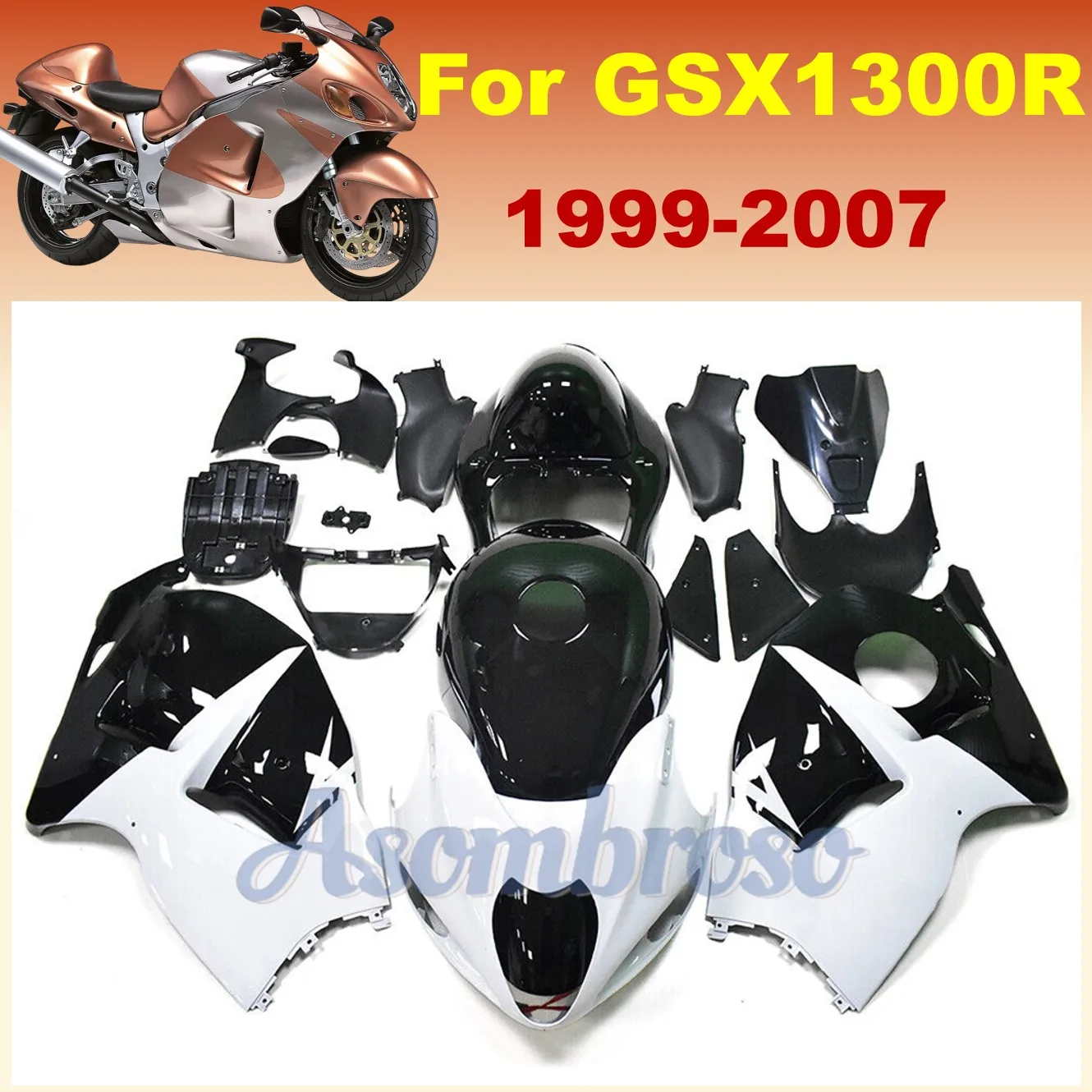 Fairing kit for Suzuki GSX1300R 1999-2007 Hayabusa GSX-1300R 06 05 04 03 02 01 00 gsxr1300 Motorcycle Black white