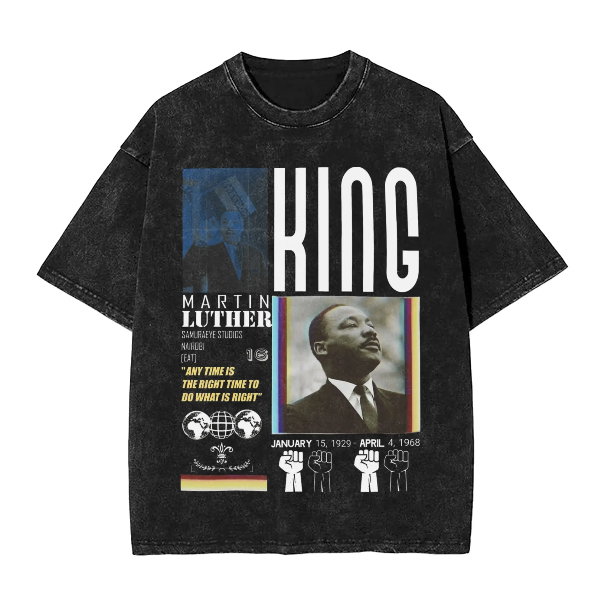 

Martin Luther King T Shirt for Men 100% Cotton Vintage T-Shirts Round Collar Tees Short Sleeve Tops Birthday Present