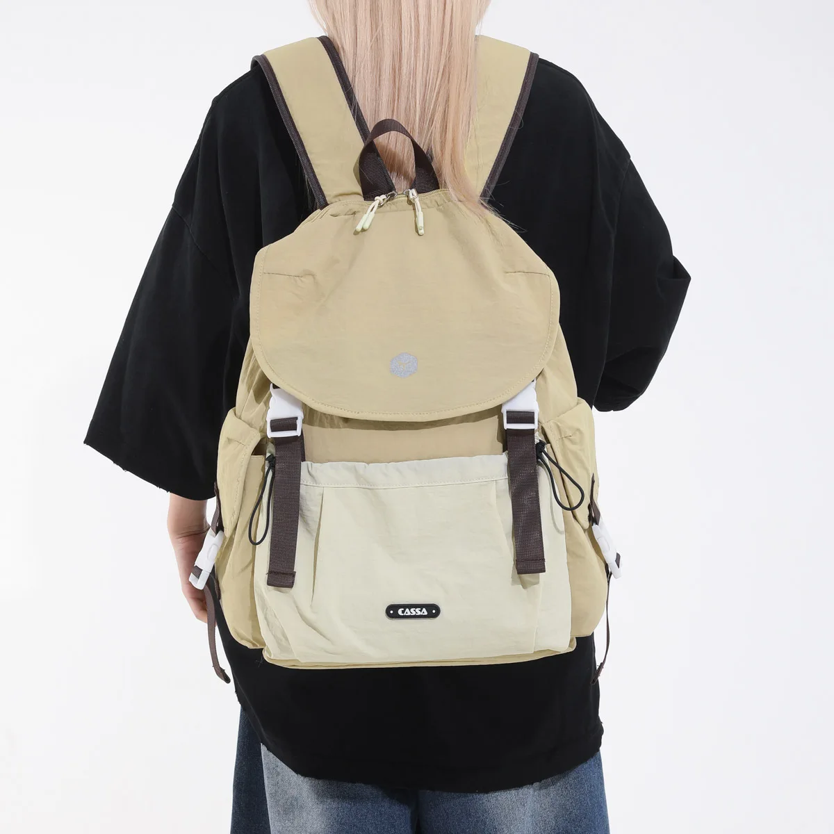 

Cute Backpack New Casual Ins Korean Version College Style Ultra-light Versatile Large Capacity Outdoor Double Shoulder Bag