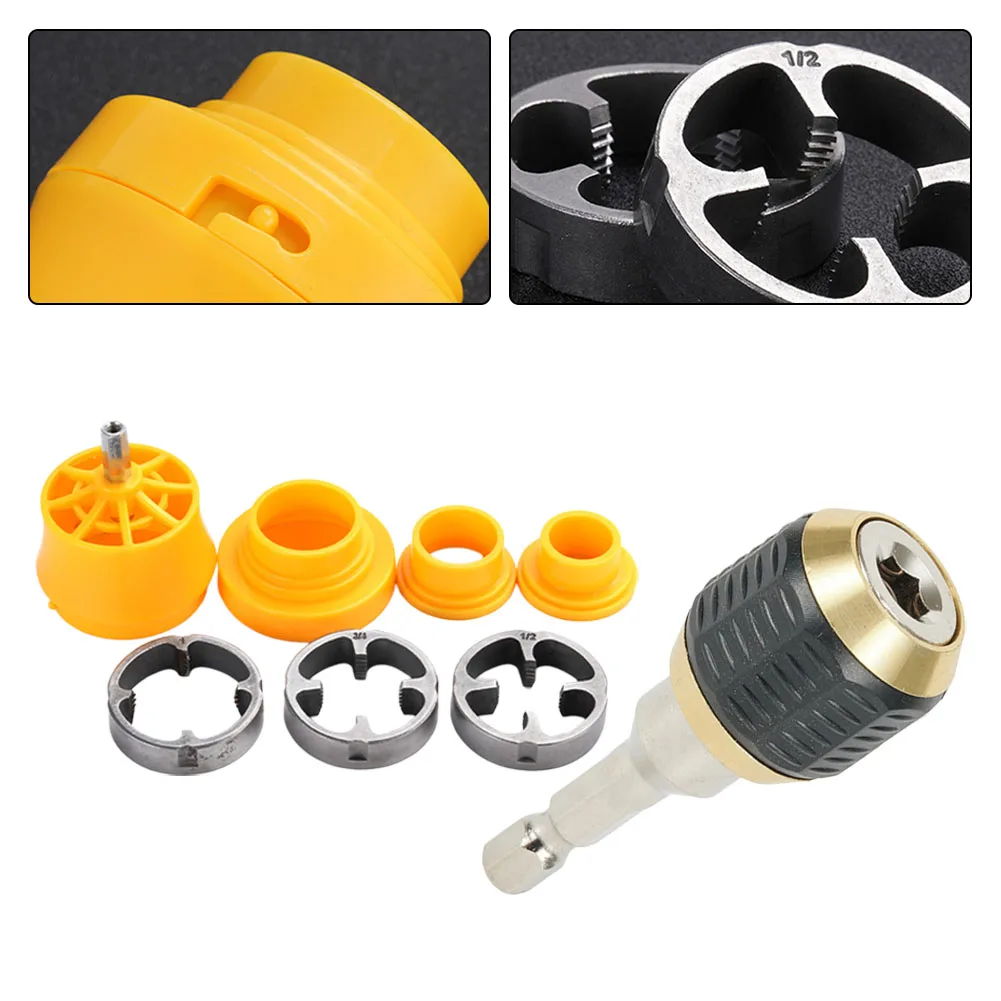 

60mm Drill Chuck Screwdriver Quick-change Self-locking Extension Bar Adapter Electric Drill To PVC Water Pipe Threader Kit