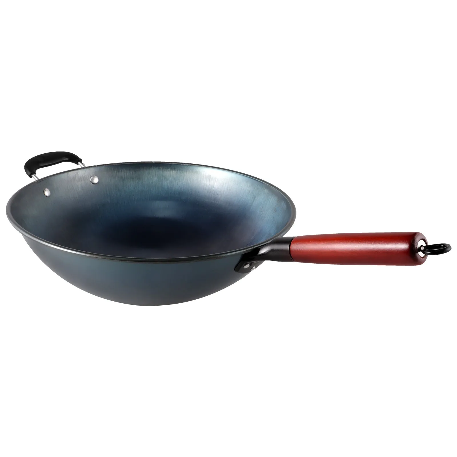 

Nonstick Frying Pan Iron Wok Wooden Handle for Gas Stove Induction Cooking Wok Chinese Kitchen Supply Everyday Pan