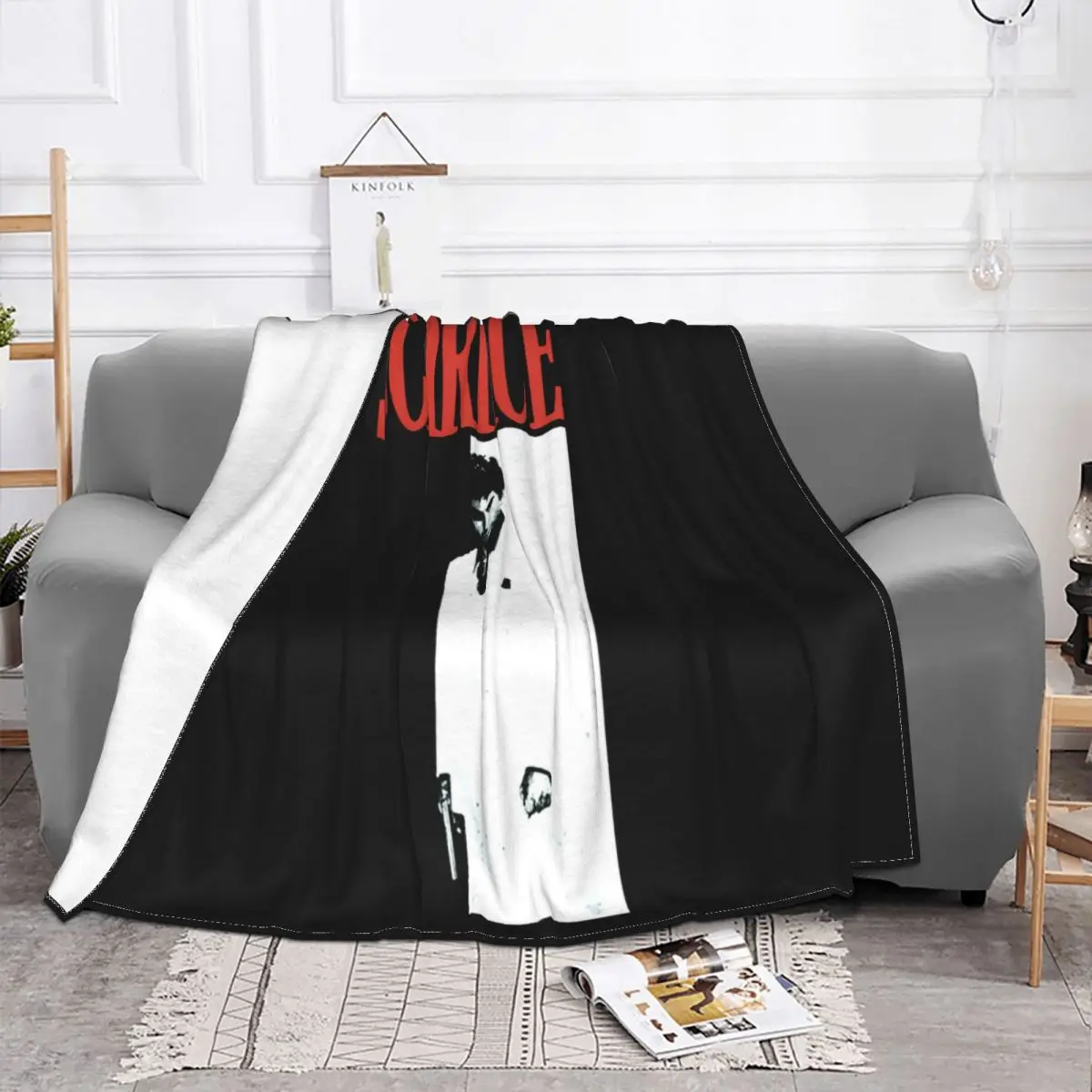 Freeshipace Swea Tony Montana Movie Pacino Vintage Swea Full Dj Summer Style Designs Throw Blanket