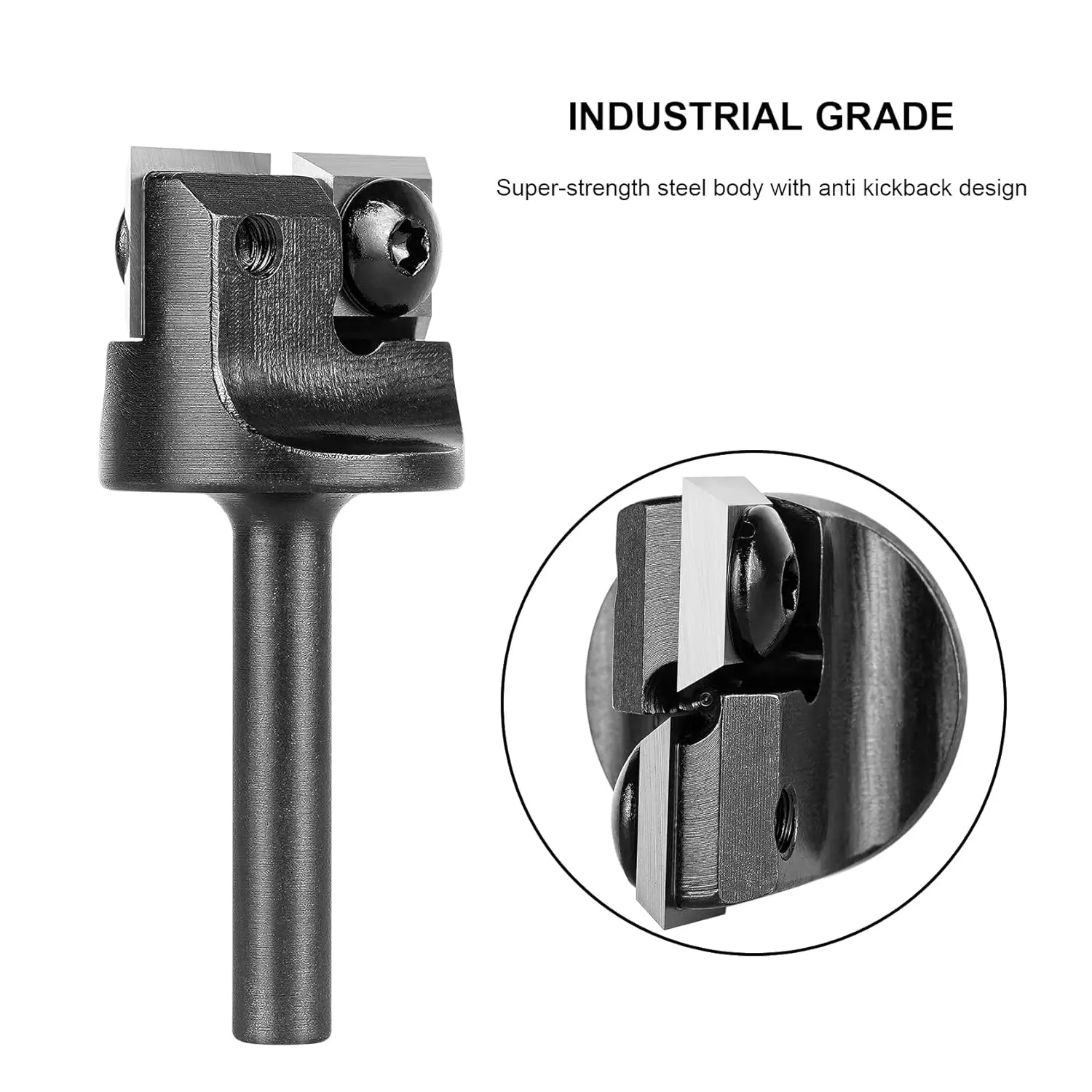 Dreanique 2-4 Flutes Wood Planer Bit 63.5mm Cutting Diameter 1/4 1/2 Inch Spoilboard Surfacing Router Bit Insert Carbide Slab