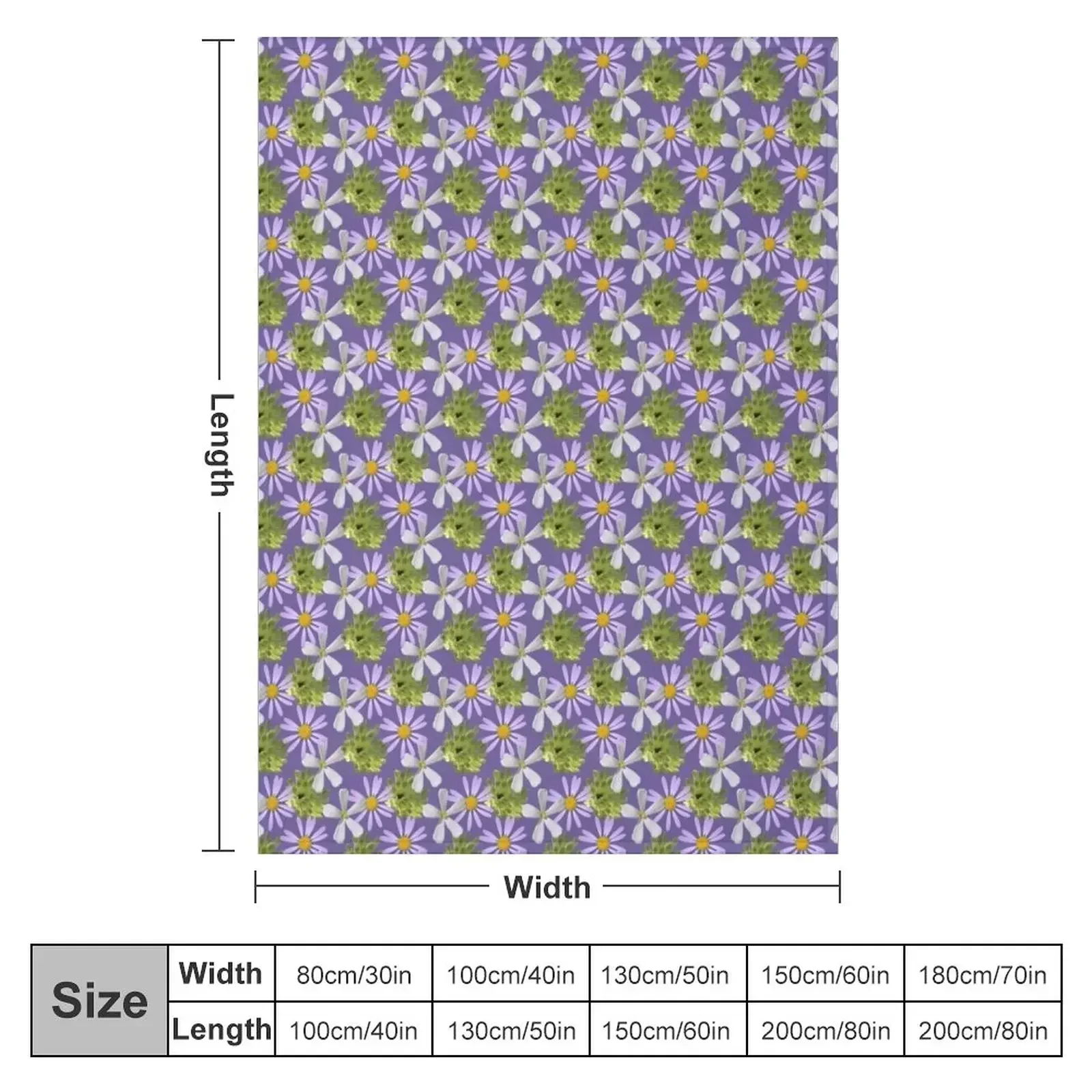 Green, White and Violet Wildflowers Throw Blanket heavy to sleep Warm Comforter Luxury Thicken Blankets For Baby Shaggy Blankets