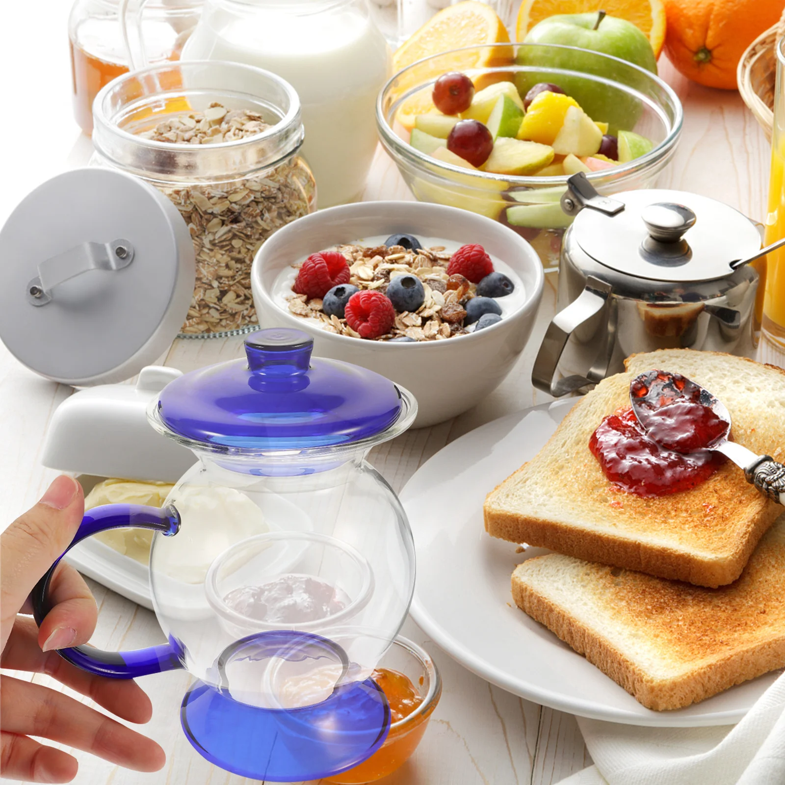 

Nightpot Shaped Glass Water Cup Vintage Style Coffee Milk Mug Non Slip Handle Multifunctional Home Supplies