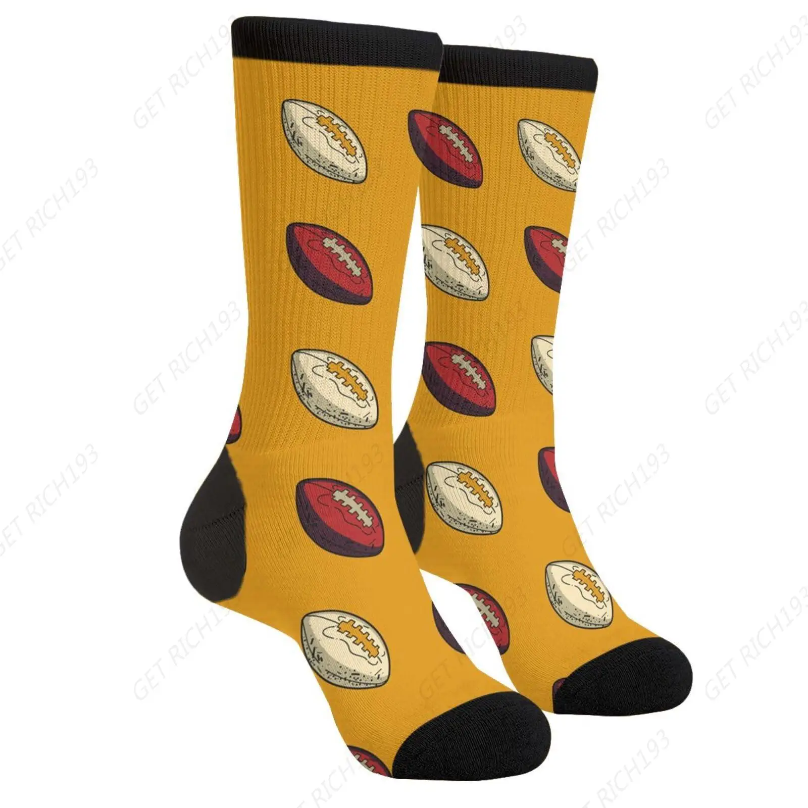 Rugby Ball Rugby Field Unisex Casual Funny Novelty Crew Socks Gifts For Men Women