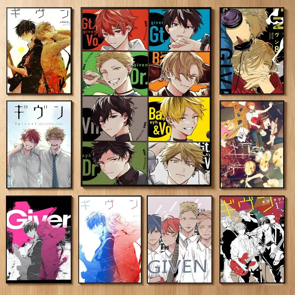 Gentle Anime G-Given Poster Classic Self-Adhesive PP Wall Sticker for Living Room Bar Decor Gift