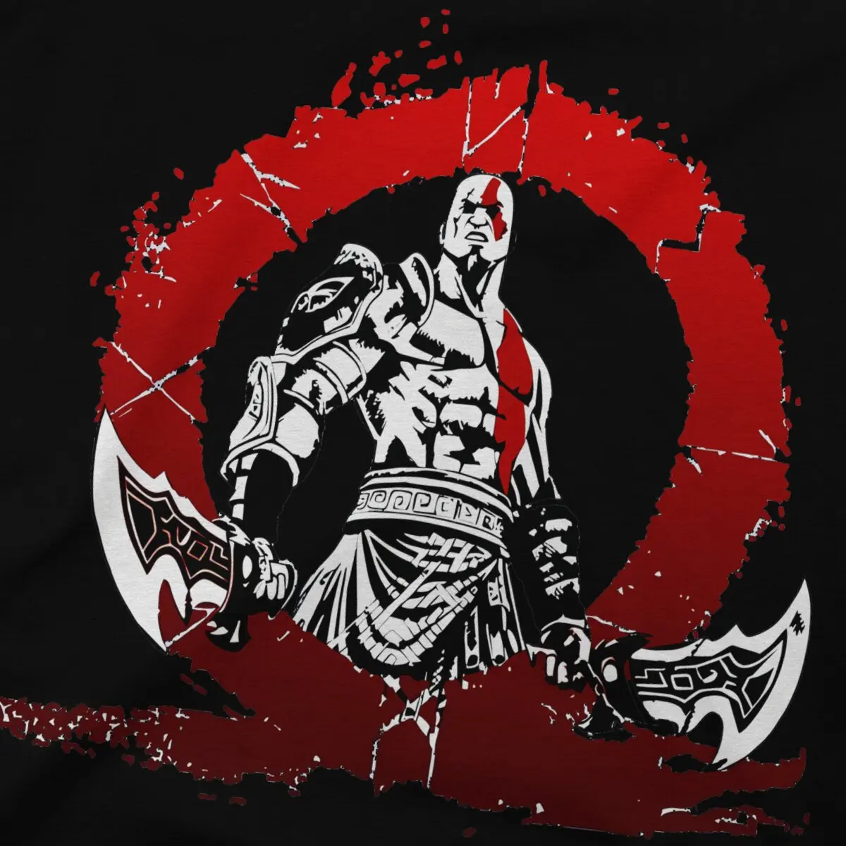 Classic Fashion TShirts God Of War Kratos Male Harajuku Pure Cotton Streetwear T Shirt Round Neck 