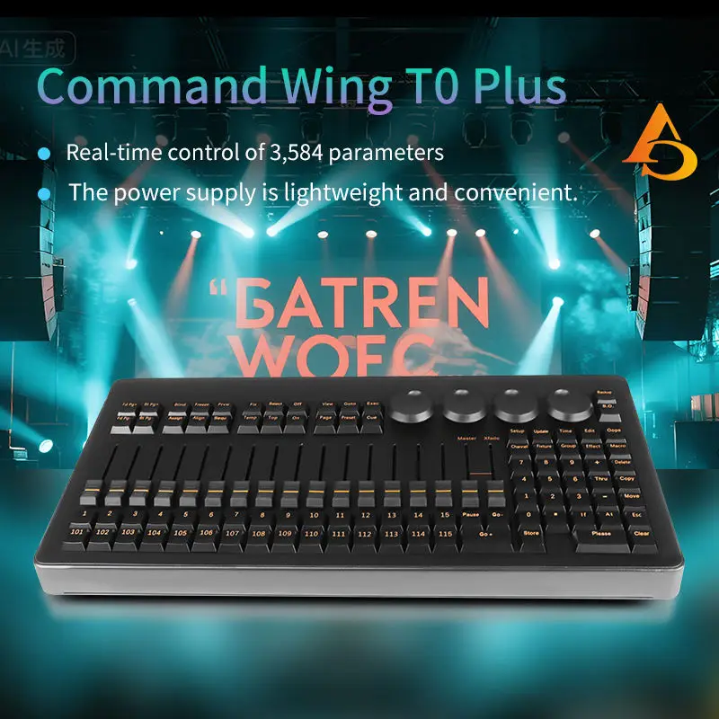 AICPOSE Professional Stage Lighting Mini Command Wing Light Console T0 Plus DMX Light Controller