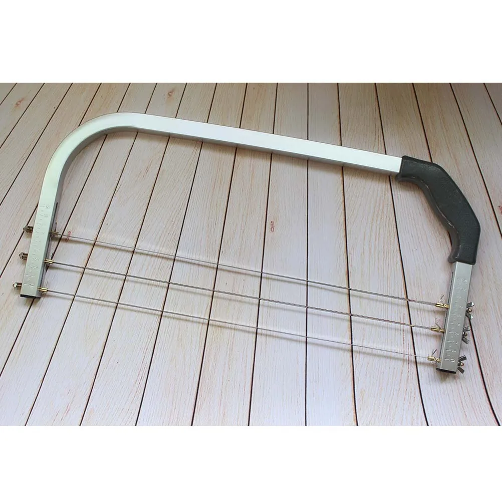 

14 Inch Adjustable Aluminum Alloy Cake Leveler 3 Blades Heavy Duty Cake Slicer Tool For Layering Cutting Cheese Sandwich Baking