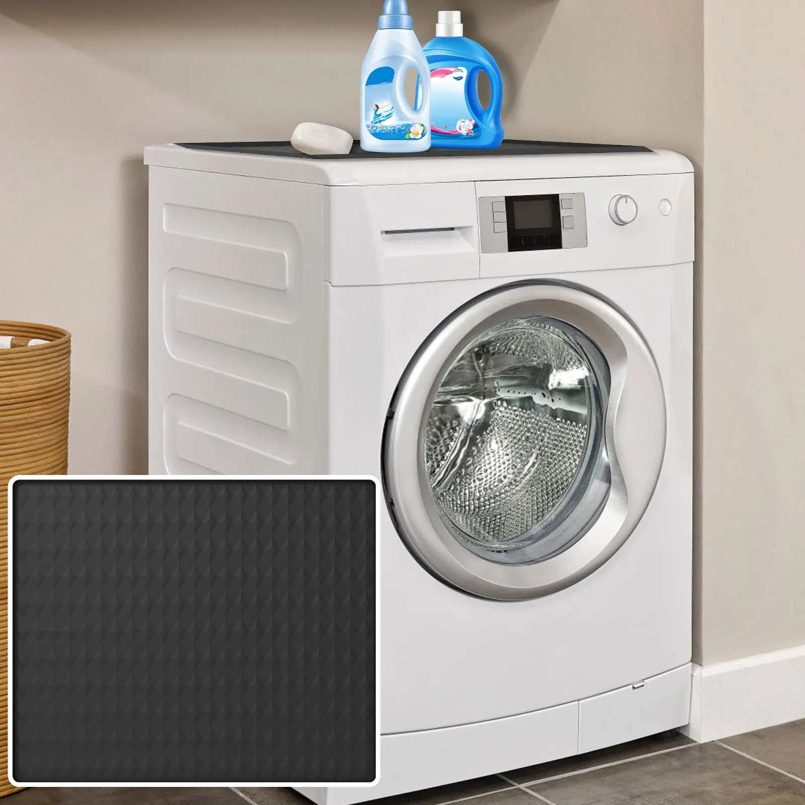 Washer Top Mat Silicone Laundry Machine Top Cover Waterproof Heat Resistance Dryer Top Pad Washable Washer Top Protector Washer