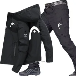 Festin S-5XL 7 hommes trempés est confortable chaud en automne hiver affaires loisirs col fermeture éclair manteau + fjMen's sweat imbibé