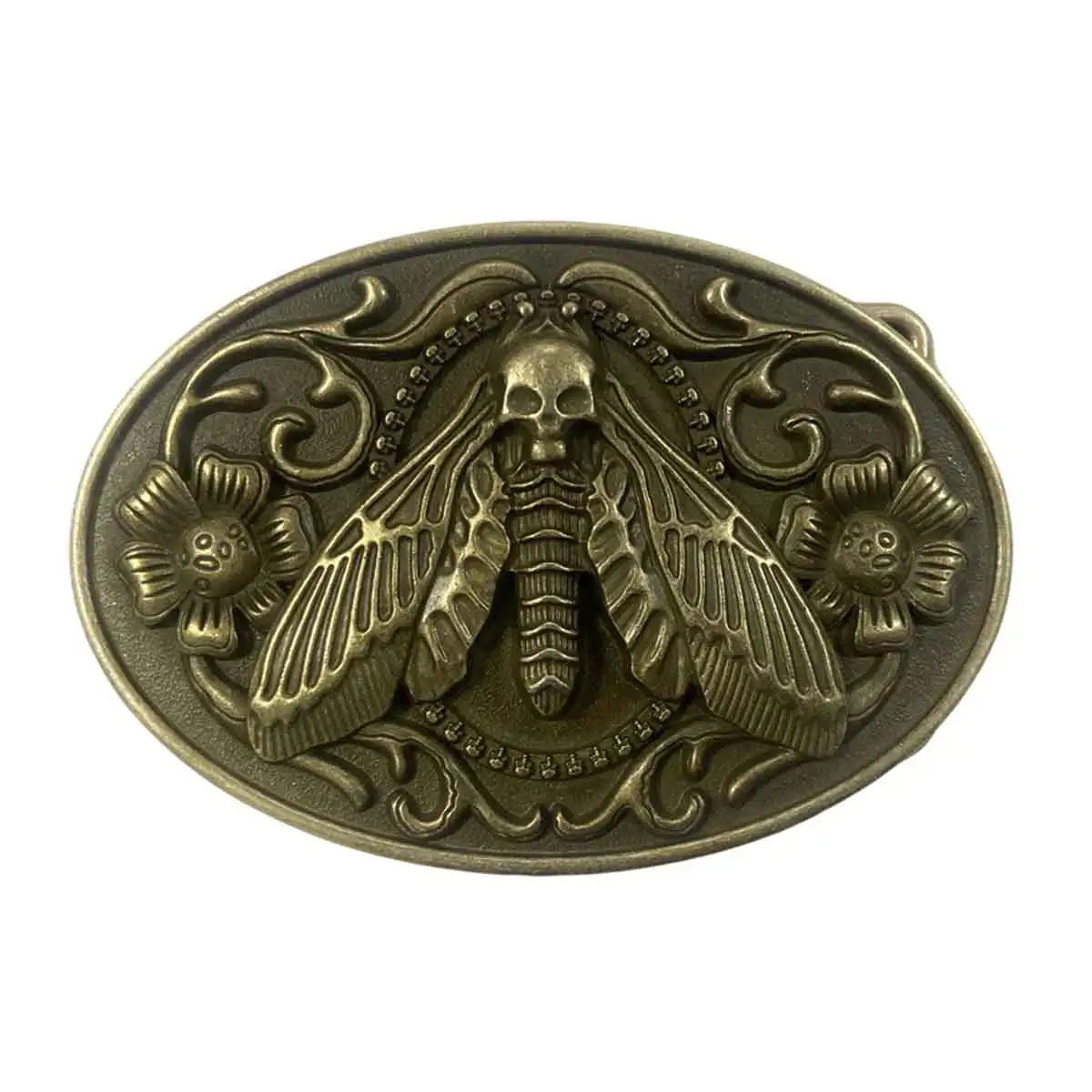 A Retro Oval Men's Belt Buckle with Bee Pattern