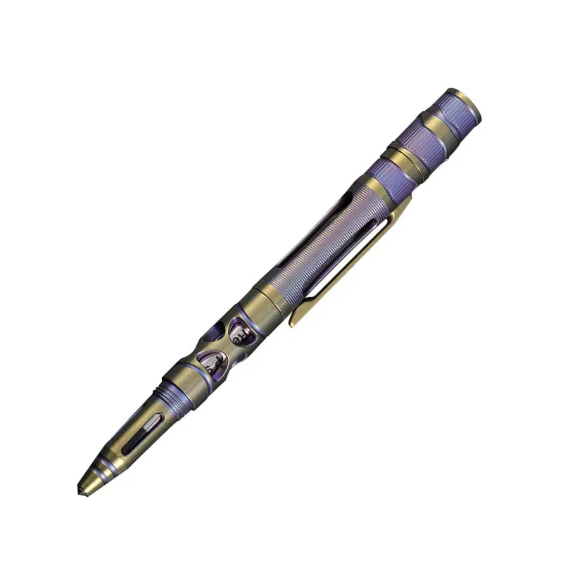 fegve-edc-チタン合金ペン-書き込み機能付き-多機能ポータブルアウトドア懐中電灯