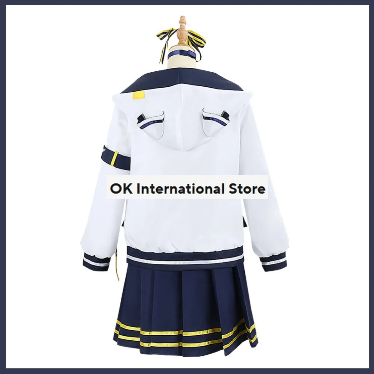 Anime Virtual YouTuber Hosimati Suisei Cosplay Costume Hololive Suisui Wig Hooded Coat JK Uniform Skirt Woman Lovely Party Suit