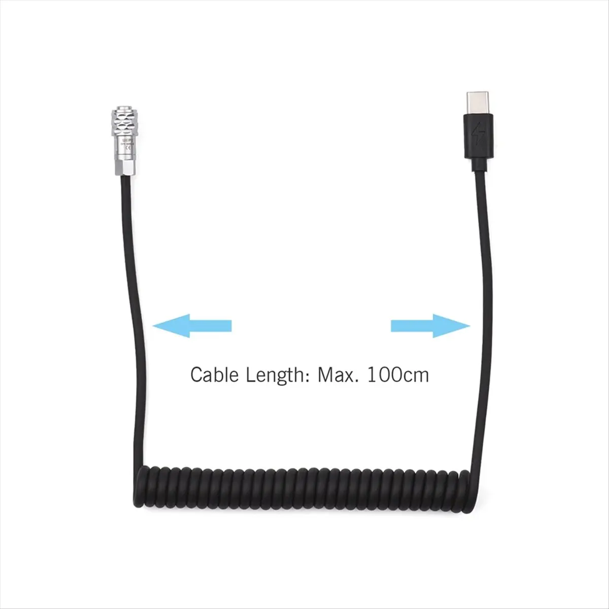 AU47-Andoer USB-C Power Cable Replacement for Blackmagic Pocket Cinema Camera BMPCC 4K/6K to USB Type-C Spring Cable