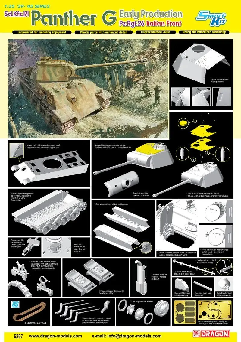 Dragon 1/35 6267 Sd.Kfz.171 Panther G Vroege productiemodelset