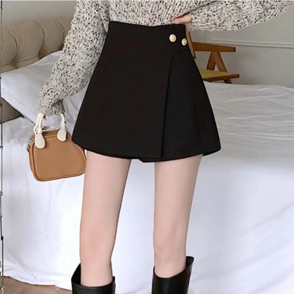 Asymmetrical A-line Fake Two-piece Shorts High Waist Slim Fit Golf Sports Mini Skirt Shorts Spicy Girl Style Outwear Shorts