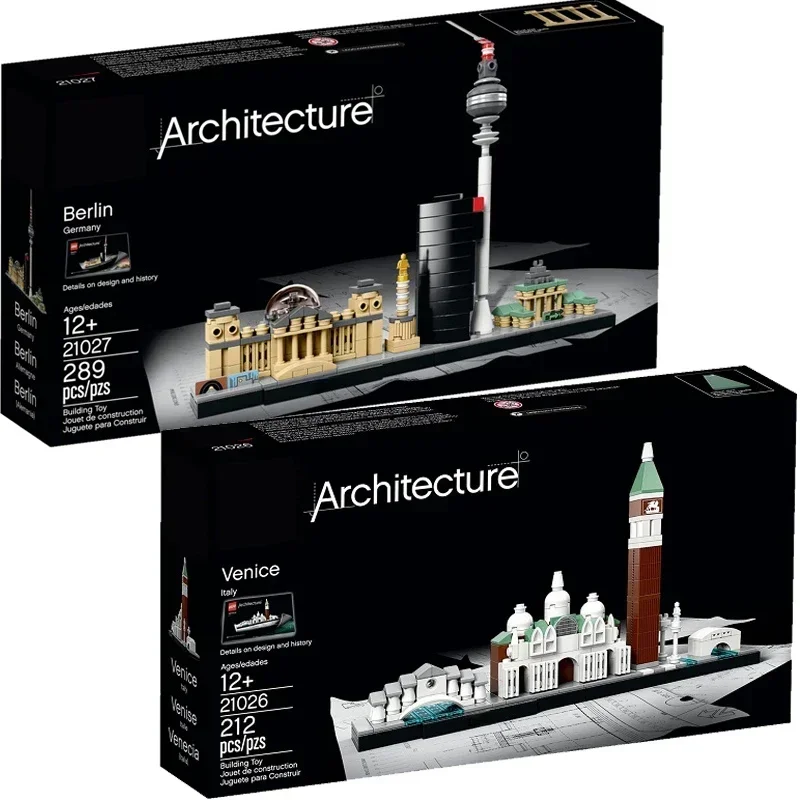 IN STOCK HOT Creative 21026 Venice 21027 Berlin Architecture Building Blocks Bricks Toys For Adults Kid Art Home Decoration Gift