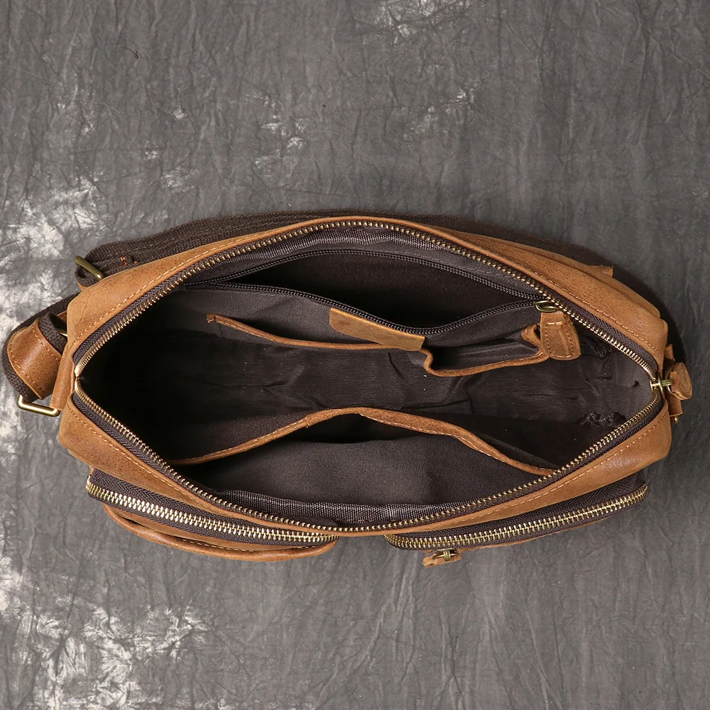 LUOKIR Vintage Neue männer Echte Leder Schulter Tasche Casual Reise Wildleder Umhängetasche Rindsleder Große Kapazität iPad Tasche – Detail 10