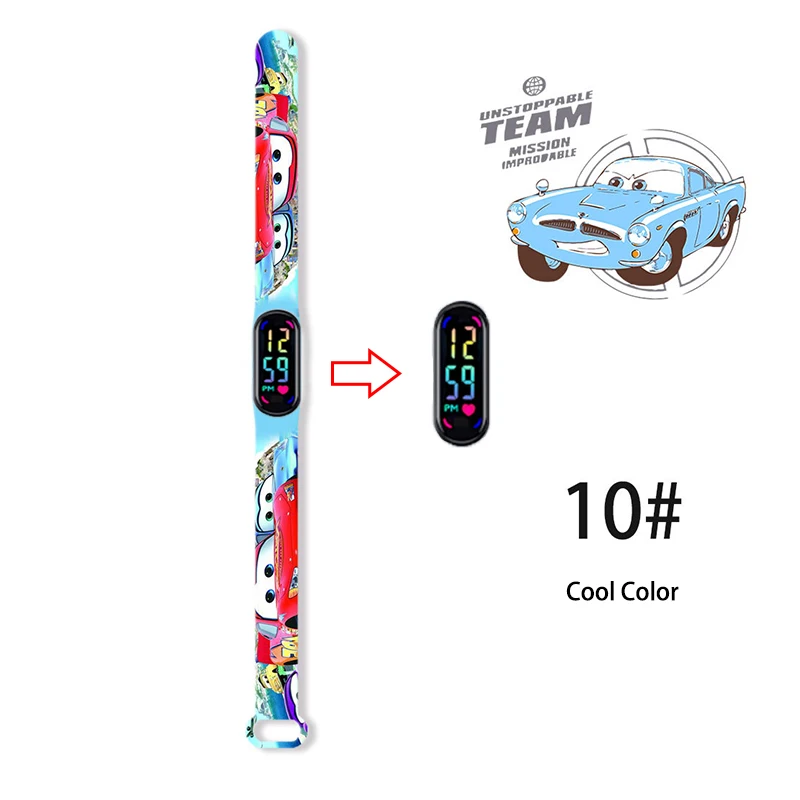 Disney Cars Children\'s Watches Boys Waterproof Touch Screen Watch for Kids Waterproof Digital Clock Bracelet Exquisite Gift