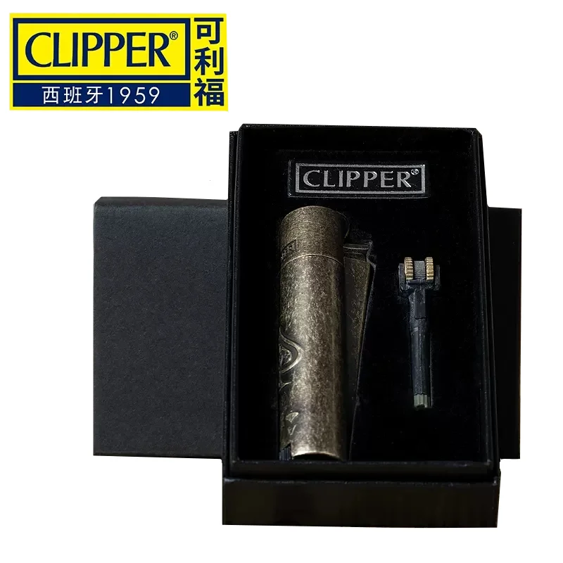 Classic Vintage Spanish Clipper Lighter Metal Wheel Igniter CMP11 Large Clipper Lighter Smoking Gadget for Men Gift Box Original