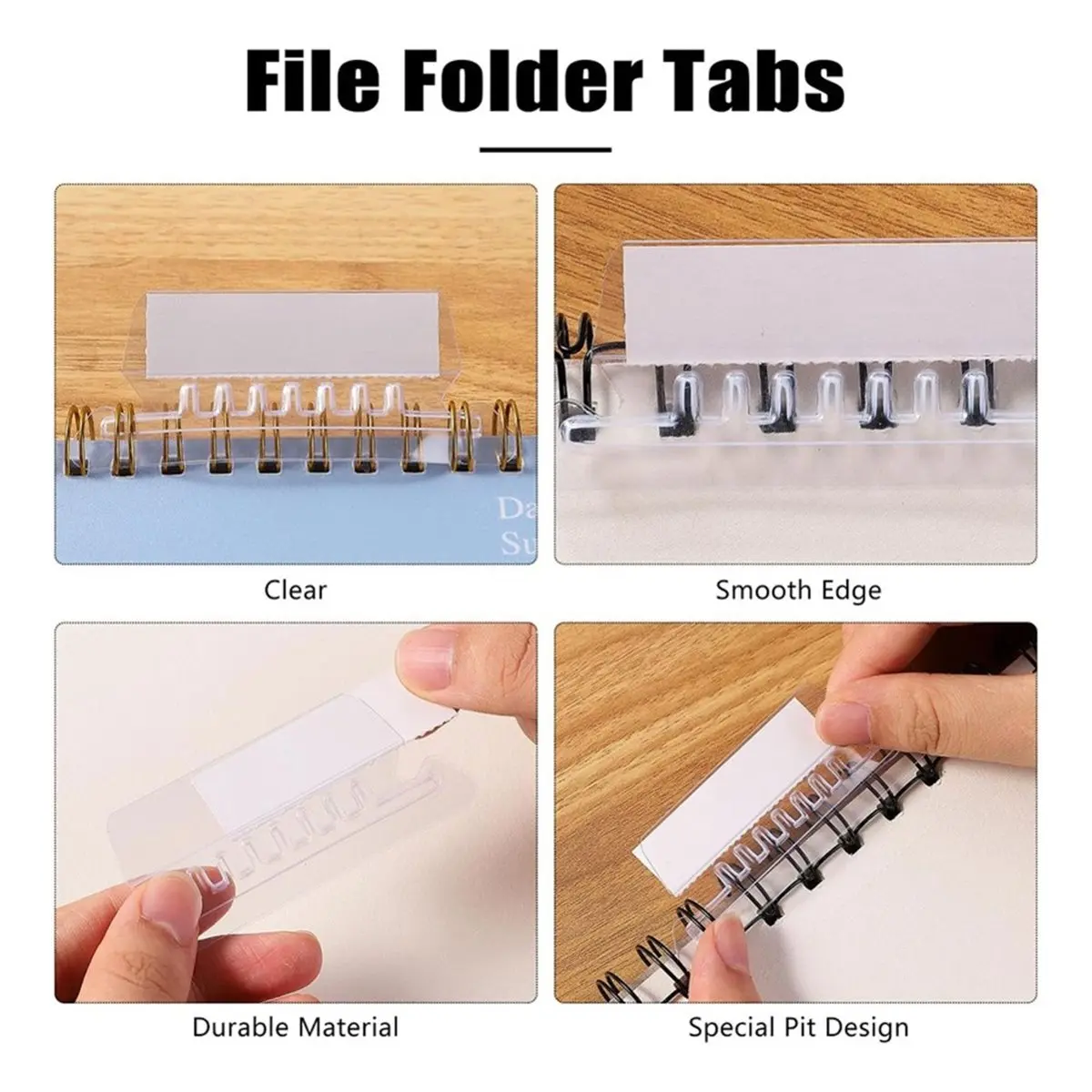 2026 New 200 Pcs File Folder Tabs and 200 Pcs 2 Inch Hanging File Inserts Labels, Plastic Files Folder Tabs for Hanging Folders