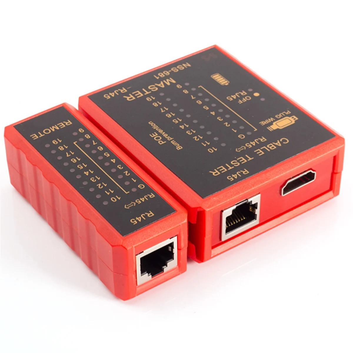 

ABNJ Multifunctional RJ45 POE Anti-Burn Detector Cable Tester 681 High-Definition Digital Line Network Cable Tester