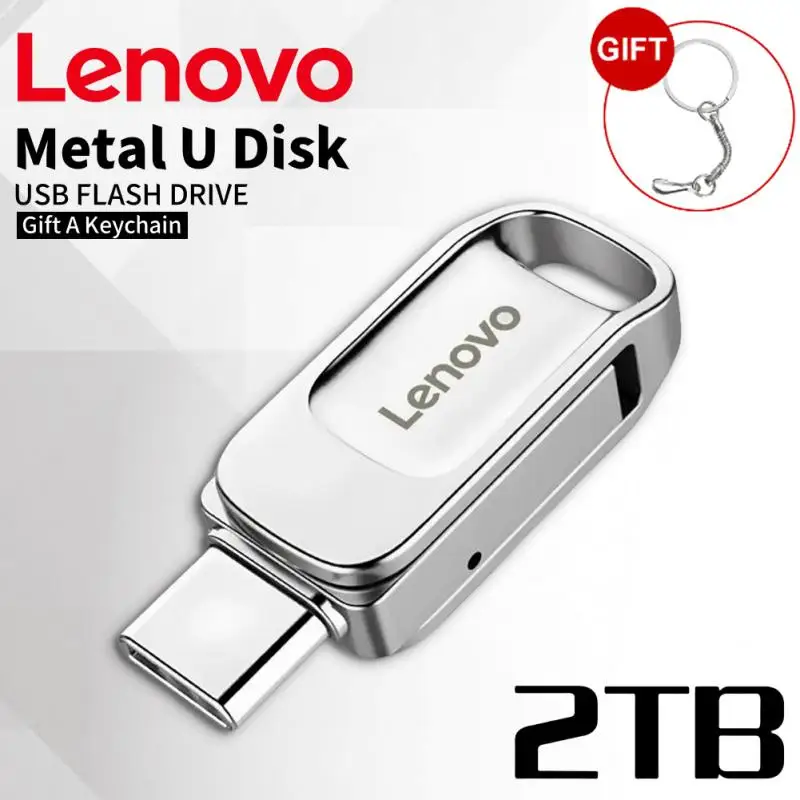 레노버 USB 3.0 펜 드라이브, 고속 전송 금속 SSD, 휴대용 U 디스크 플래시 드라이브, 메모리 USB 스틱, 2TB, 1TB, 512GB