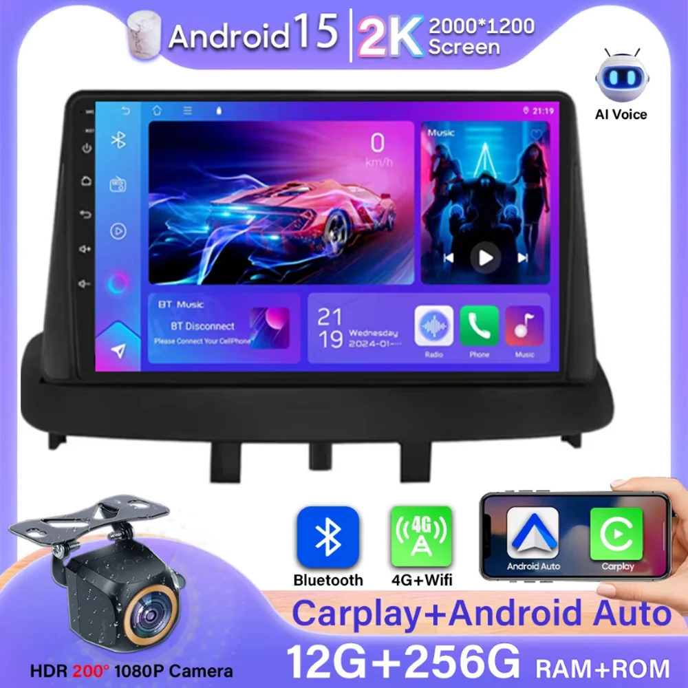 

Автомобильное радио для Renault Megane 3 Fluence Samsung SM3 2008-2014 Android Carplay Стерео GPS-навигация Wi-Fi Видео Интеллектуальное 5G