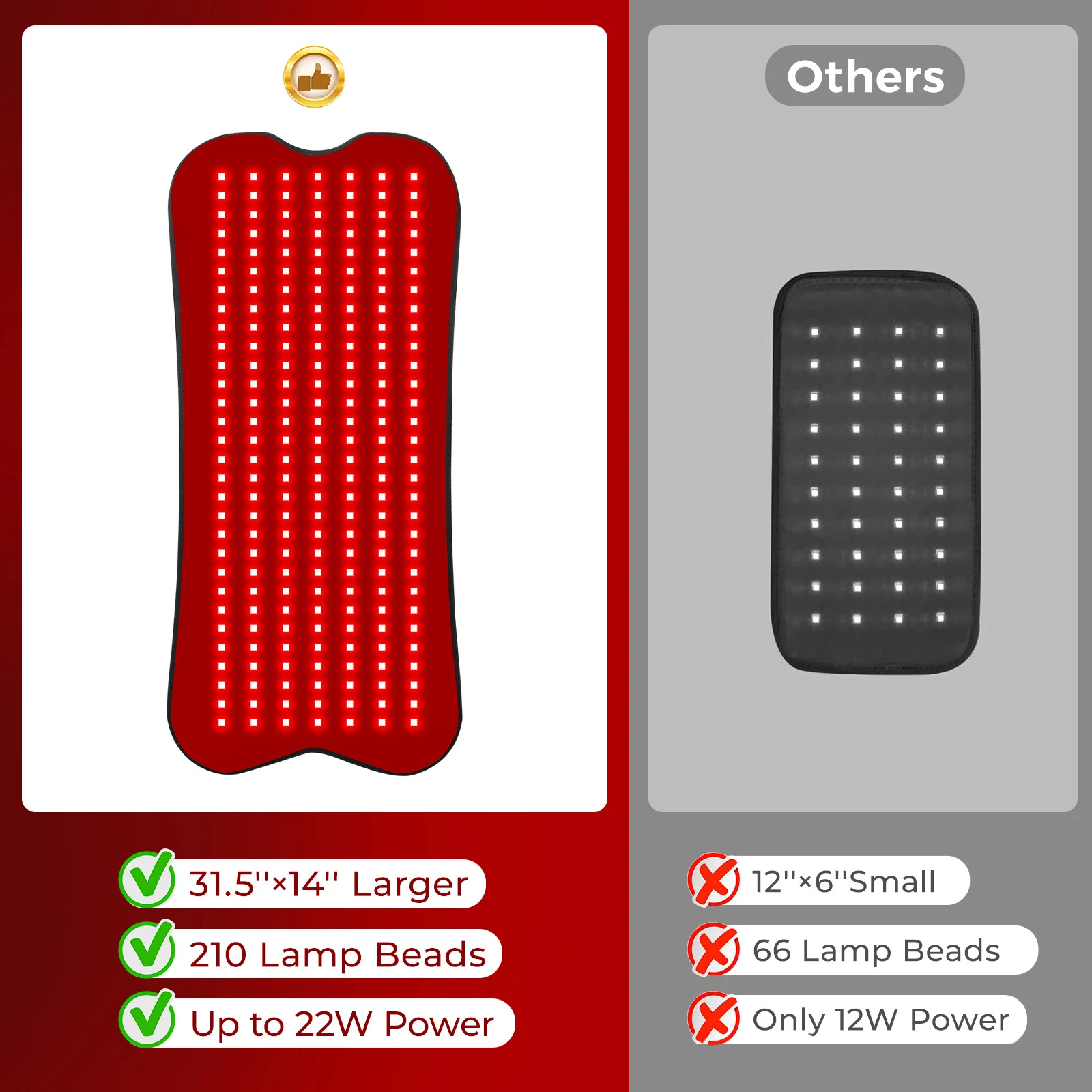 660nm 850nm الأحمر إضاءة بالأشعة تحت الحمراء العلاج الوسادة 210 قطعة LED حبة الضوء الأحمر حزام الجمال جهاز للجسم الظهر الركبة الأيدي قدم الإغاثة
