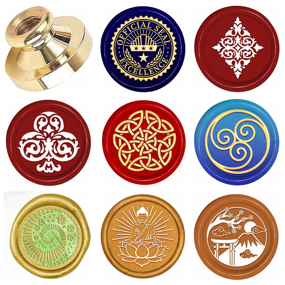 1pc Official Seal, Snow Mountain Pattern Wax Seal Stamps Brass Heads 0.98