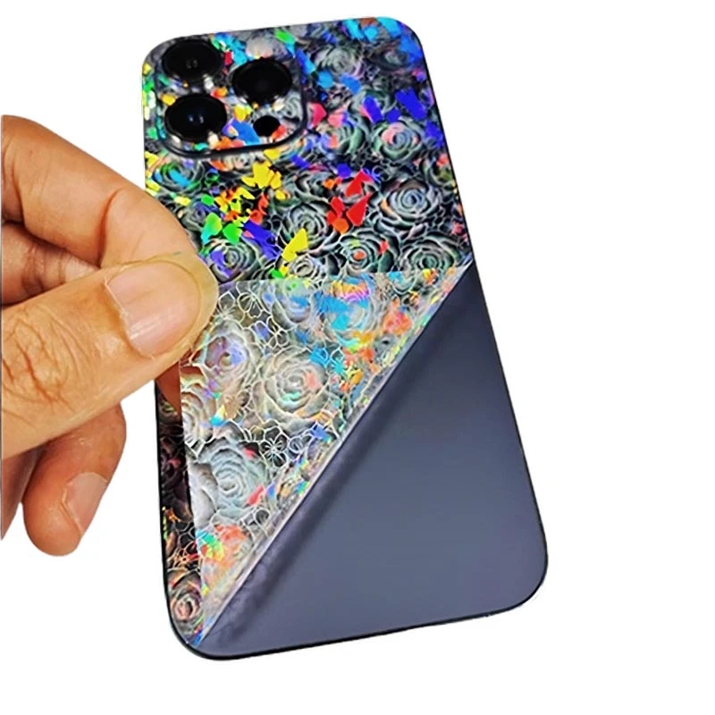 50pcs 180*120mm Laser Shiny Transparent Cellphone Back Skin Stickers for Hydrogel Cutting Machine Laser Leopard Texture Stickers