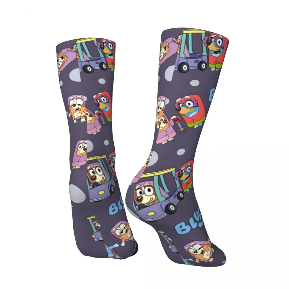 Retro Here Come The Grannies Men's compression Socks Unisex Harajuku Seamless Printed Novelty Crew Sock