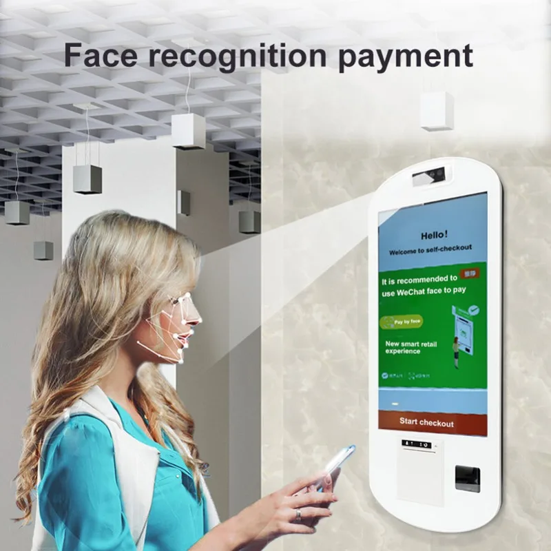 Mobile Pos Terminal Tap to Pay Donate Touch Screen Nfc Rfid in Front Tablet Android Contactless Payment Donation Kiosk