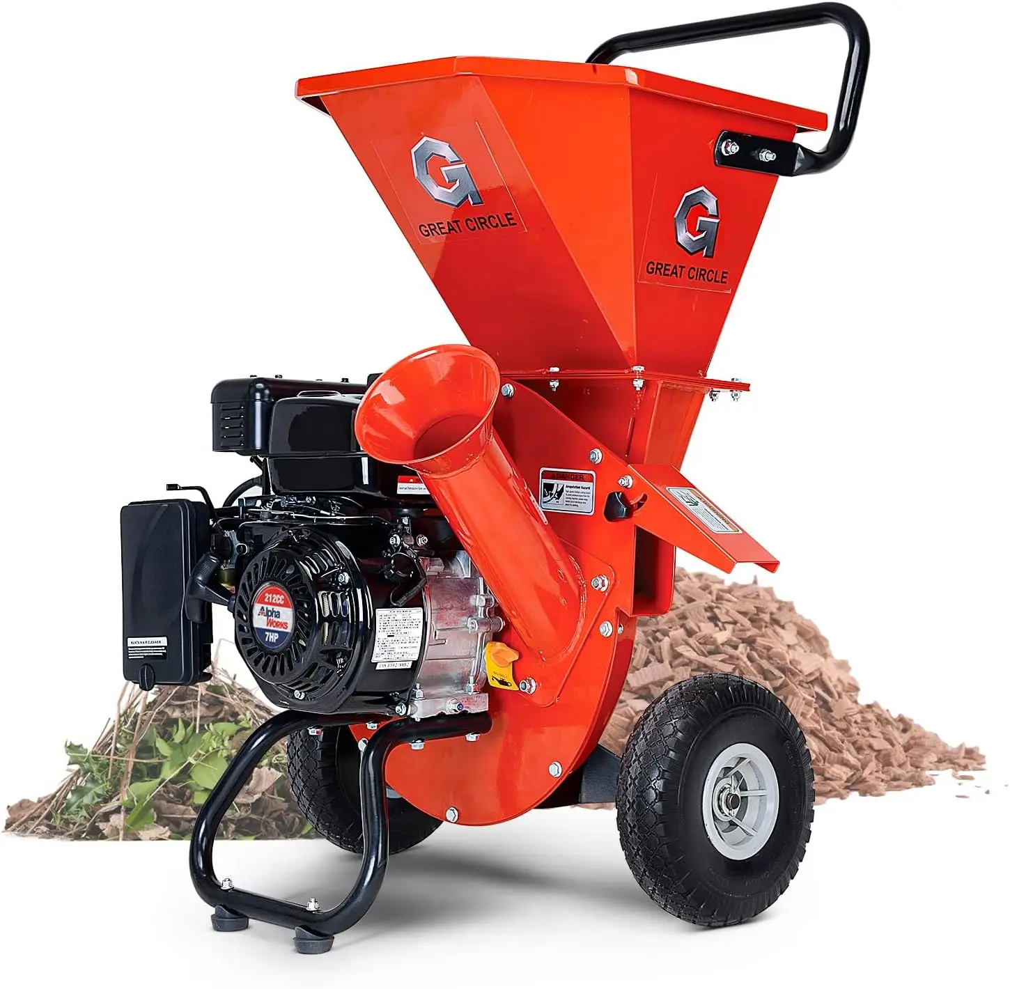 Houtversnipperaar Shredder Mulcher Zwaar Gas Aangedreven 3 In 1 Multifunctionele 3 Inch Max Hout Diameter Capaciteit Epa/Carb Gecertificeerd