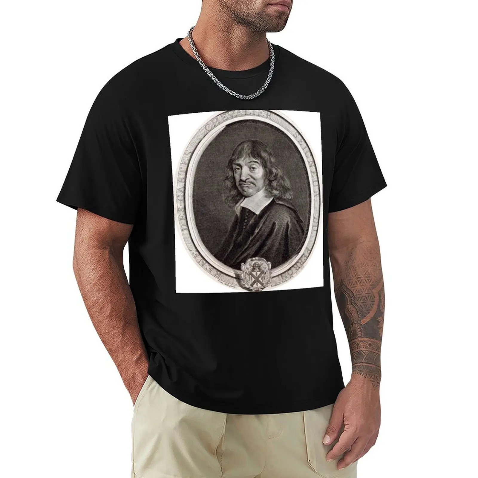 

René Descartes T-Shirt summer clothes baggy shirts cotton man t-shirts funny costumes mens graphic t-shirts pack