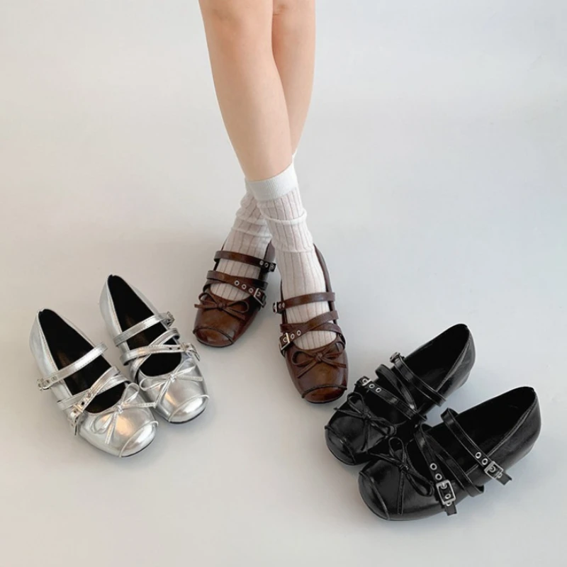 Spring Autumn Internal Elevation Women Mary Jane Shoes Concise Shallow Belt Buckle Shoes Ladies Eelgant Dress Shoes