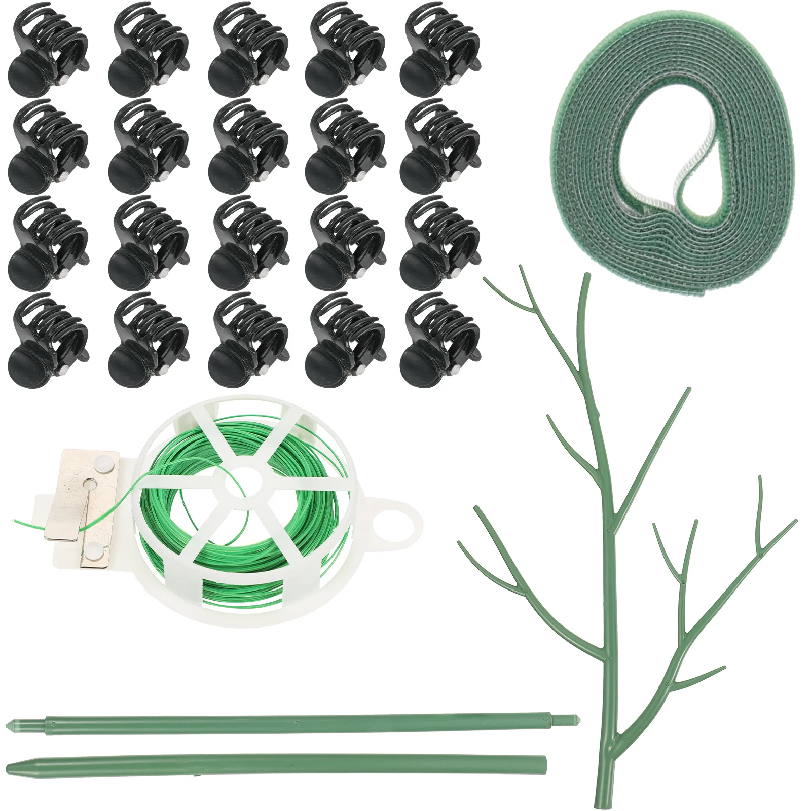 

1 set Plastic Plant Stakes for Indoor Outdoor Garden Climbing Support Green Vine Trellis Holder Gardening Accessories Stem Clip