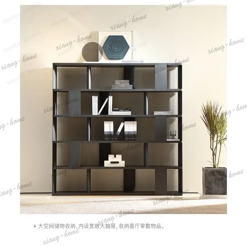 Factory Direct Minimalist Solid Wood Study Bookcase Combination, Modern Simple Villa Light Luxury Bookshelf