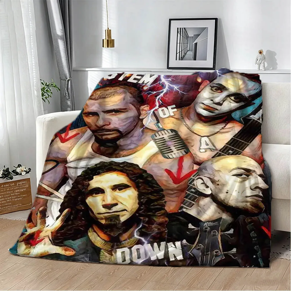 Singer S-System Band Of A D-Down Album Flannel Blanket Soft Throw Blanket Art For Home Decor Bedroom Bed Sofa Picnic Fans Gift
