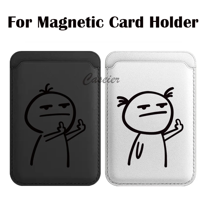 Funny Cartoon Line Figure Card Holder Magnetic For MagSafe Wallet For iPhone 17 Pro Max Case  Galaxy S26For Samsung Ultra Cover