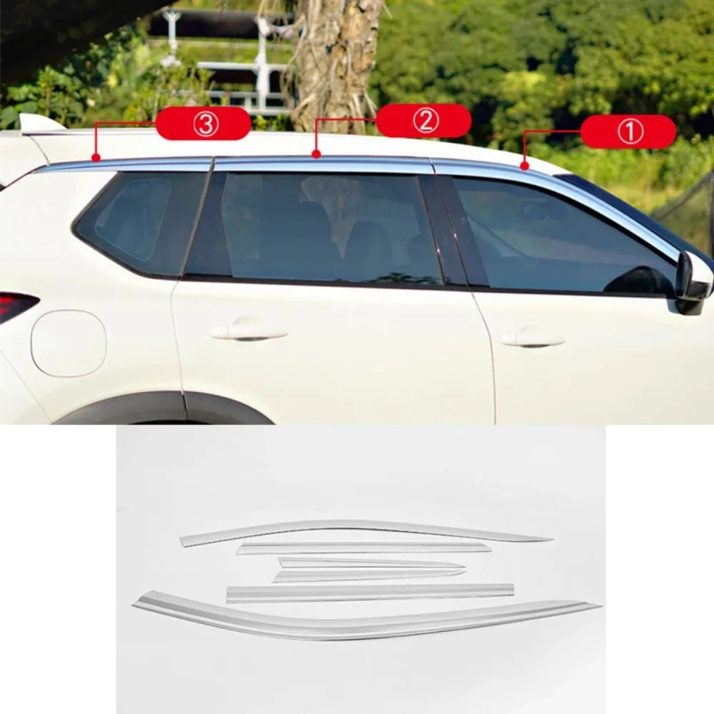 

Car Accessories For Nissan Rogue X-Trail 2021-2025 Chrome Waterproof Door Window Visor Vent Shades Sun Rain Guard