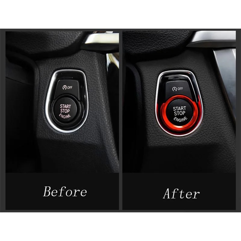 Car Vehicle Keyless Ignition Knob For BMW 1 2 3 Red Switch Button Cover Trim Ring Auto Interior Console Engine Start Push