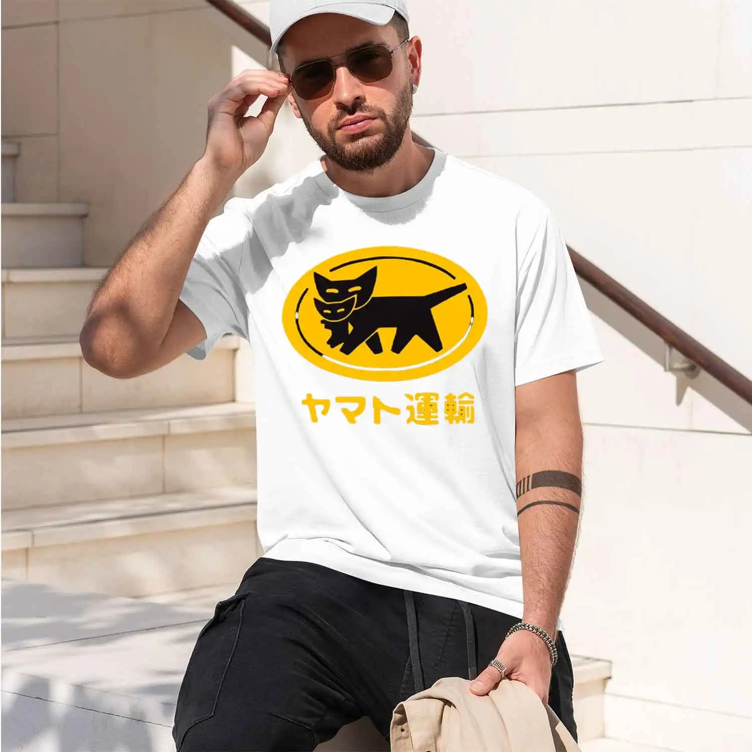Yamato Transport Kuroneko T Shirts Men  Printing T Shirt Man Funny T-Shirt Streetwear Harajuku Tshirt  Tops Tees Shirt 2026 New