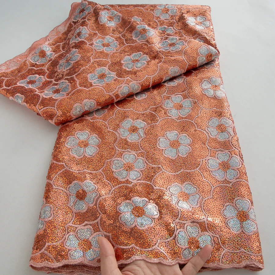 2025 африканская бархатная кружевная ткань высокого качества 5 лет нигерийская мода с блестками вышивка французский тюль кружевная ткань для свадебной ткани