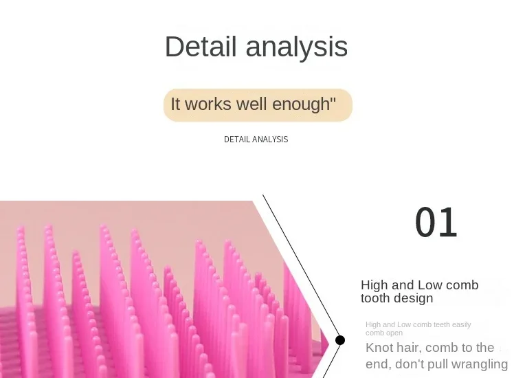 Star Magic Combs Antistatische Massage-Einhorn-Haarbürsten, Tangle Detangle Duschmassage-Haarbürste, speziell für Echthaar-Perücken – Detail 4