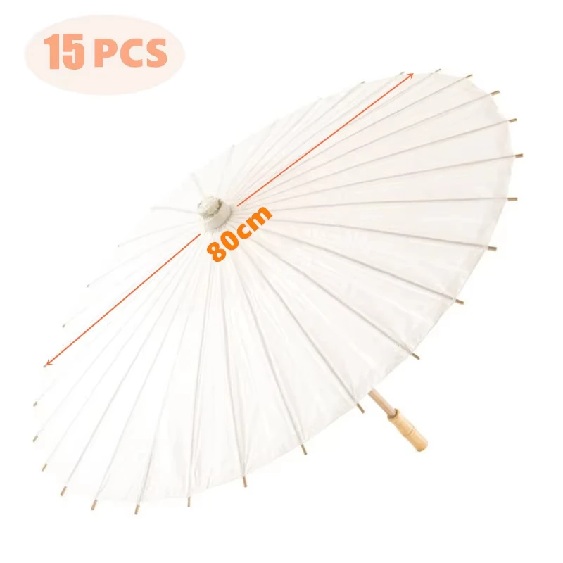 15/24/30/36/50/100PCS Parasol Paraplu's 60cm Bruiloft Papieren Paraplu Foto Props Wit DIY Paraplu voor Bruids Douche Party
