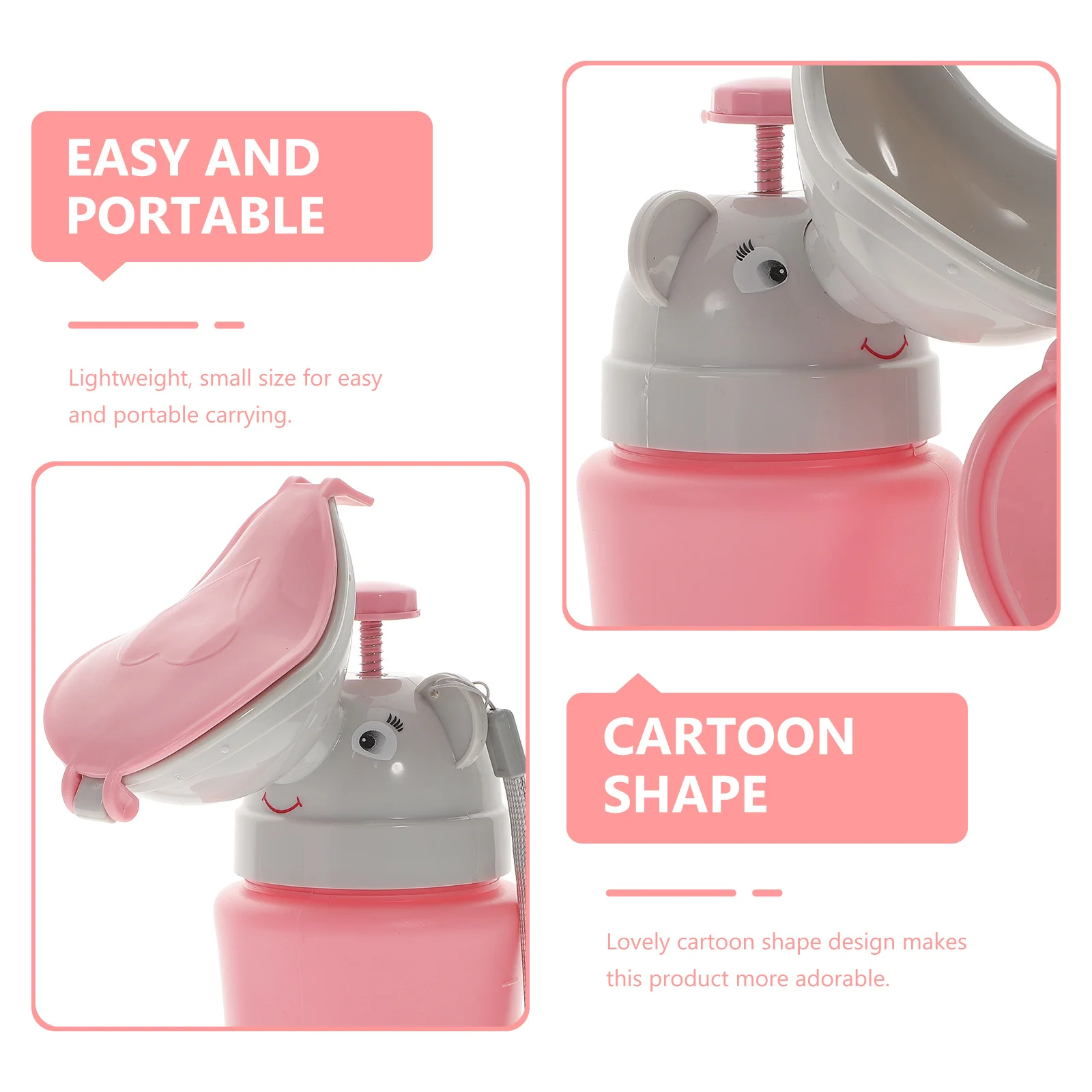 

1 шт. автомобильный писсуар портативный мини-бутылка-горшок для детей легкий герметичный мультяшный дизайн аварийный туалет для путешествий на открытом воздухе