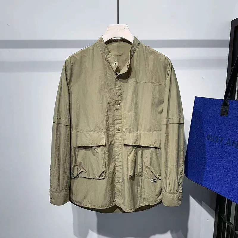 

Рубашка с длинными рукавами, мужская дизайнерская нишевая повседневная куртка, мужская весенне-осенняя свободная легкая рубашка в зрелом стиле, топ
